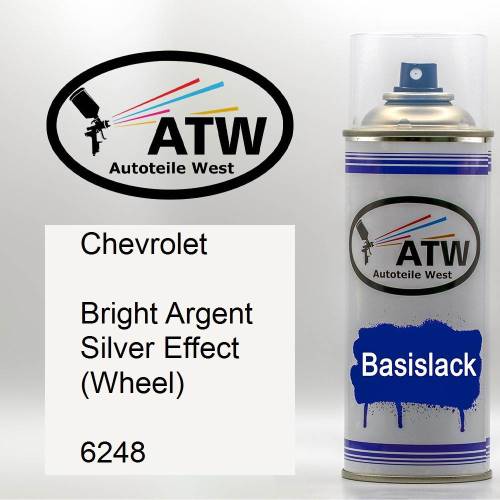 Chevrolet, Bright Argent Silver Effect (Wheel), 6248: 400ml Sprühdose, von ATW Autoteile West.